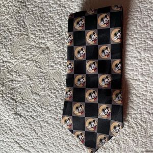 Checkered Mickey & Co. Mickey Mouse black and gold necktie